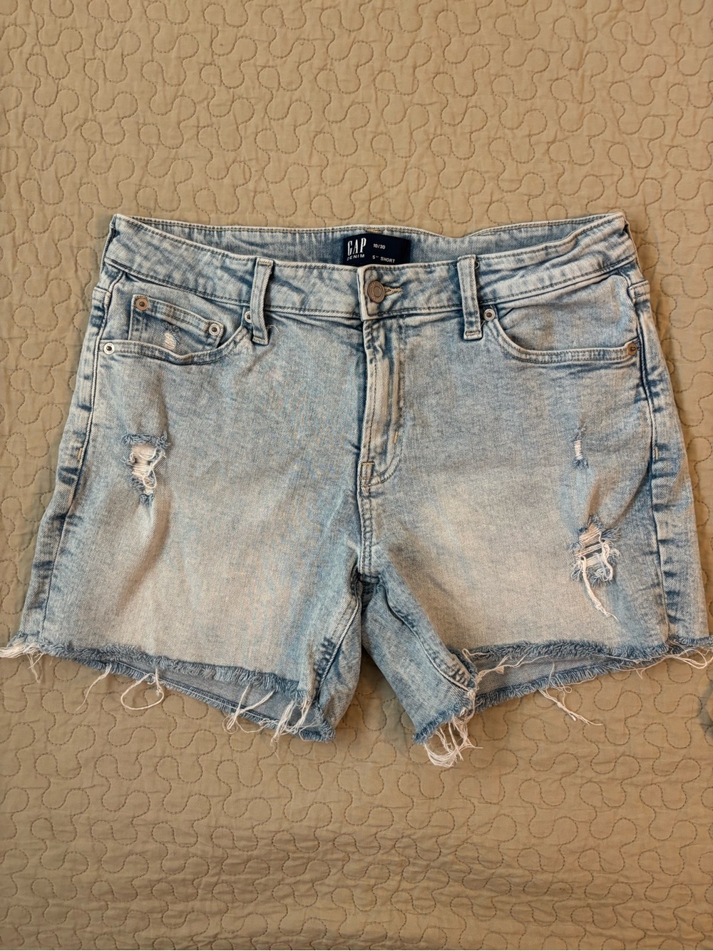 GAP Light Blue Distressed Denim Cutoff Shorts
